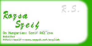 rozsa szeif business card